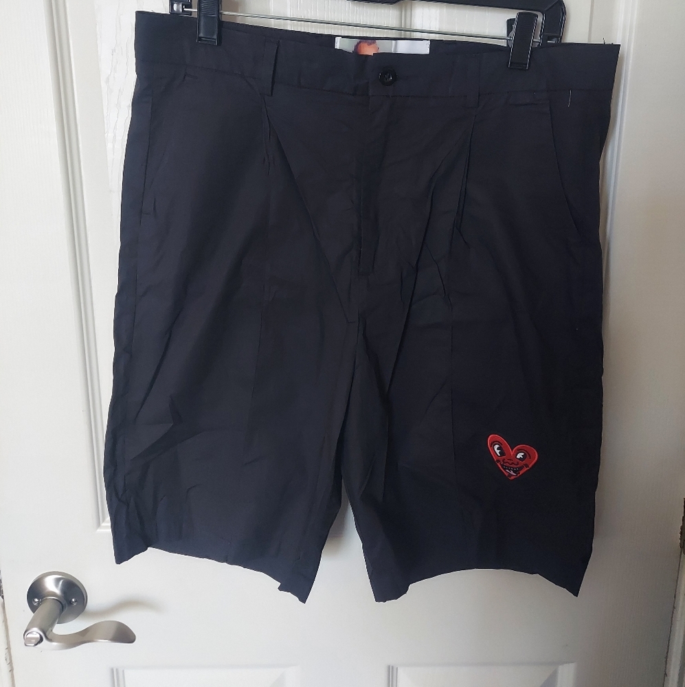 Jungles Jungles x Keith Haring Black Heart Face Suit Shorts Sz M